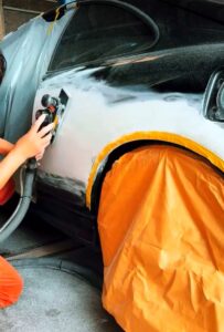 セリカ GT-FOUR 板金修正 パテ成形 ボディ研磨