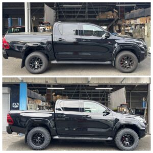 ハイラックス GUN125 リフトアップ Before After 比較 山陽小野田市」