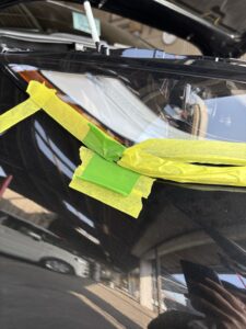 80ハリアー ヘッドライト養生 マスキングテープ保護 山陽小野田市