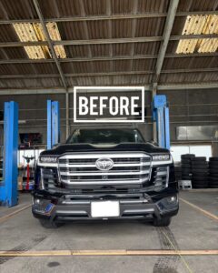 ランクル300 フロントフェイス ブラックアウト前 正面 山陽小野田市