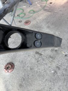 ジムニーシエラ JB74W フロントバンパー フォグランプ穴 埋め加工後のアップ