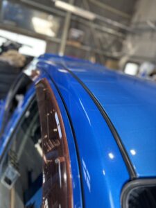 コーティング後のサイドパネル 深みのある青の発色