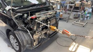 デイズ ラジエーターサポート 引き出し修正 フレーム修正 山陽小野田市