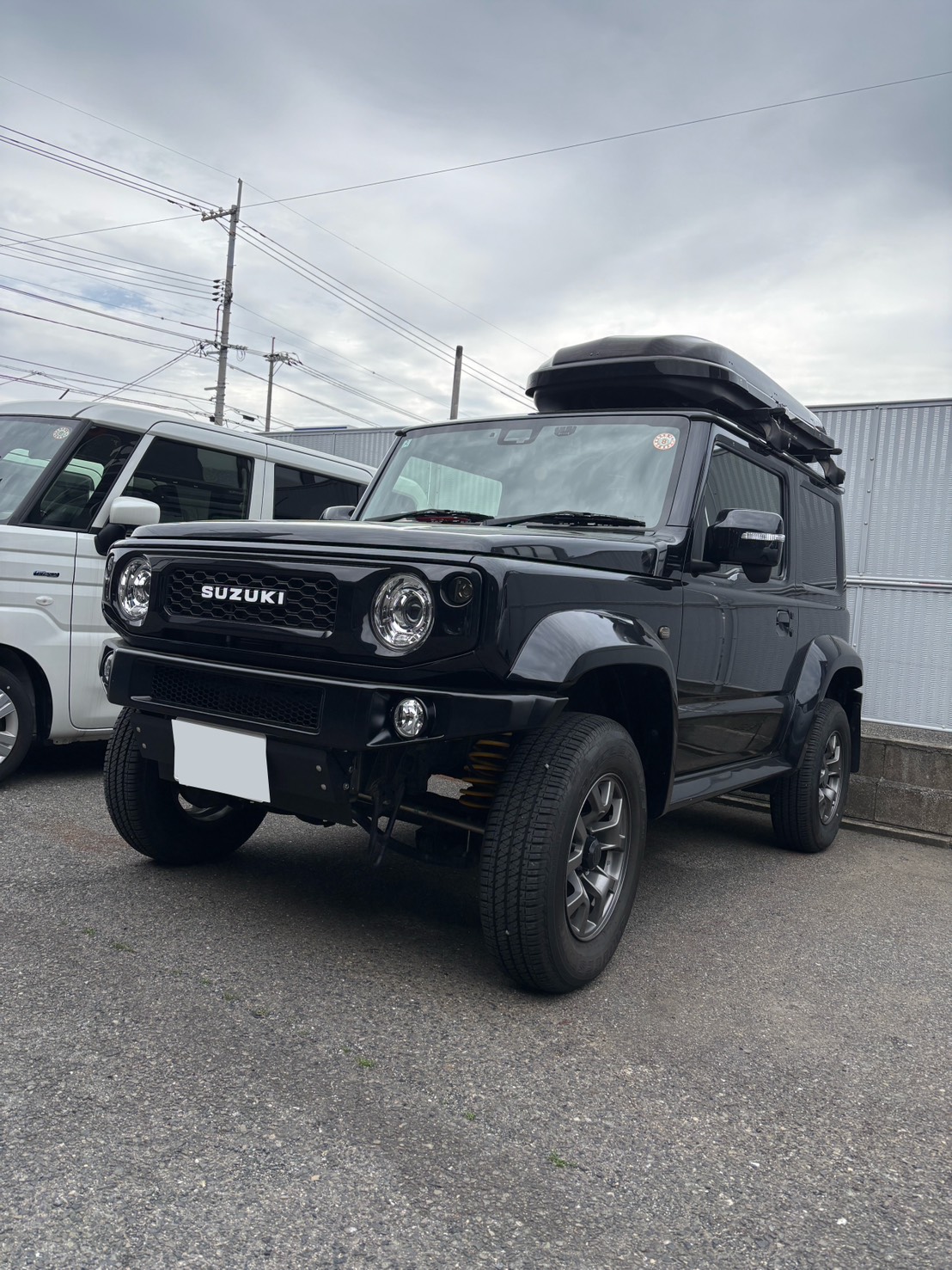 ジムニーシエラ JB74W フロントバンパー 艶消しブラック塗装後 側面アングル